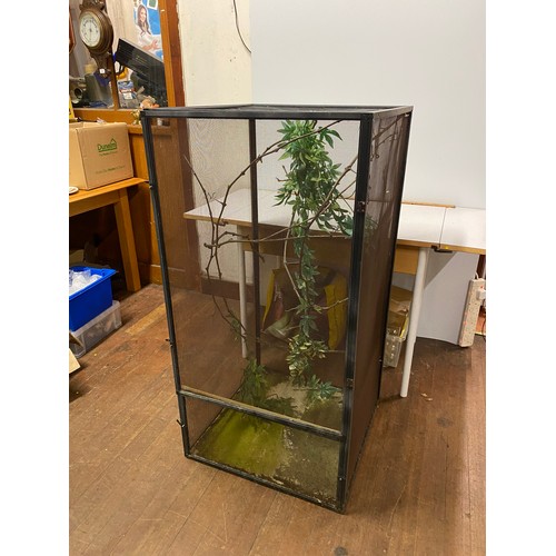 116 - Large reptile cage with foliage.
122cm H x 60cm D x 60cm L