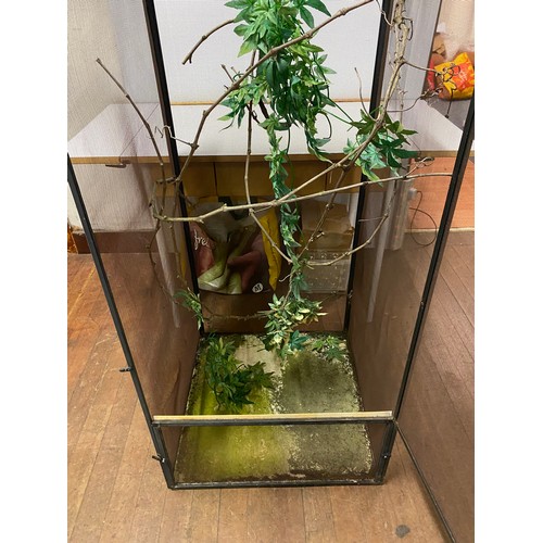 116 - Large reptile cage with foliage.
122cm H x 60cm D x 60cm L