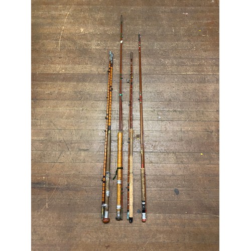 268 - 4 x vintage fishing rods to include split cane.