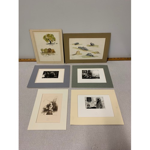 531 - Original mounted sketches and water colours by Alexander P Heydeck.