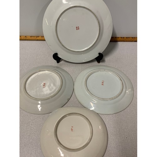 536 - 4 x hand painted Chinese display plates all signed to back.