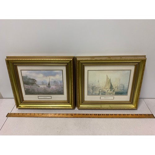 543 - 2 gilt framed boating prints.
40cm x 35cm