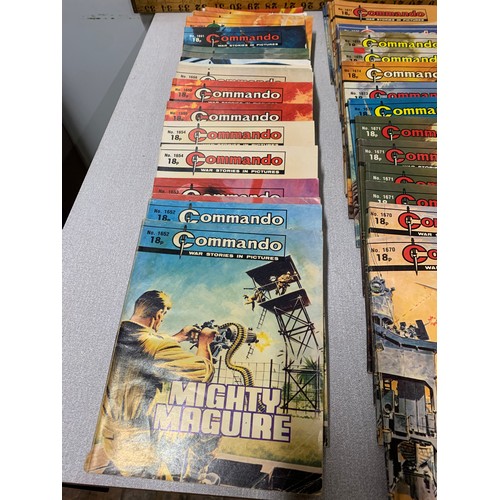 14 - Approx. 100 vintage Commando comics.