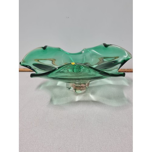 8 - Large green Murano art glass bowl.