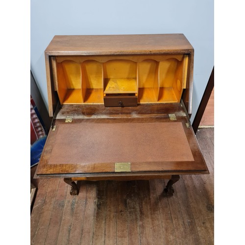 30 - Vintage 3 drawer writing bureau.
102cm H x 74cm L x 42cm D