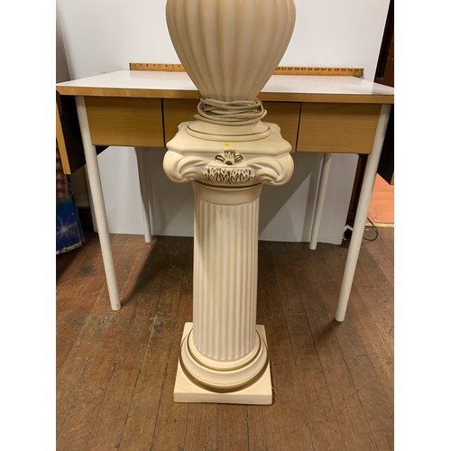 48 - Large cream lamp on Greek style column