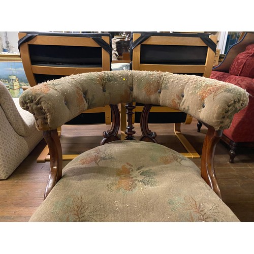 71 - Edwardian mahogany framed tub chair on Cabriole legs.  (upholstery needs some tlc)