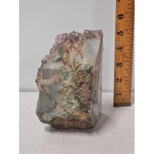 127 - Large natural amethyst geode cluster 14cm tall.