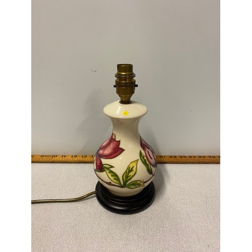 172 - Moorcroft Hibiscus table lamp. 25cm tall.