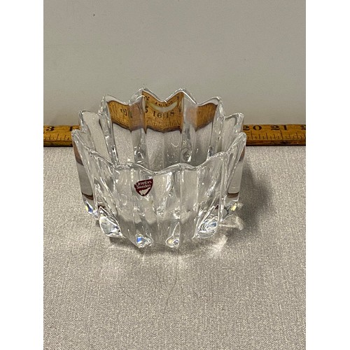 13 - Swedish Orrefors glass dish.
8cm h x 12cm diameter