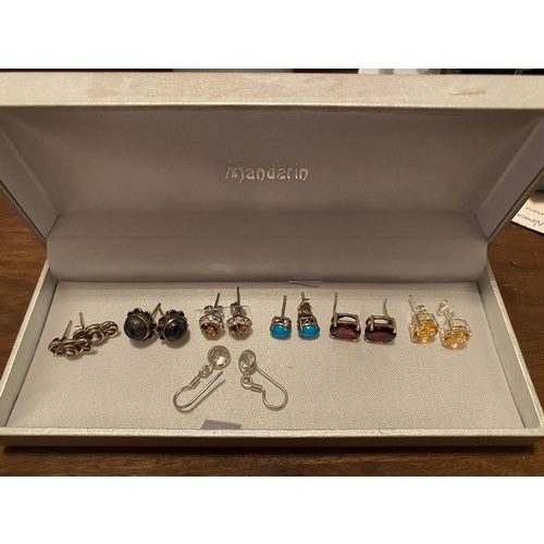 23 - 7 pairs of stamped silver earings