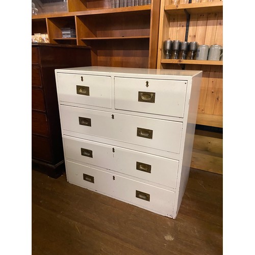 72 - Large Campaign 2 over 4 chest with brass hardware.
91cm l x 49cm d x 92cm h