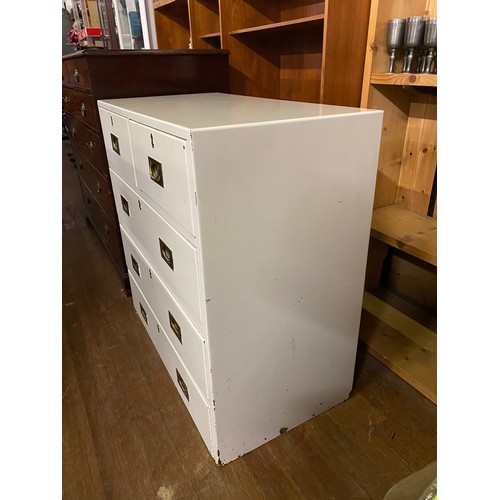 72 - Large Campaign 2 over 4 chest with brass hardware.
91cm l x 49cm d x 92cm h