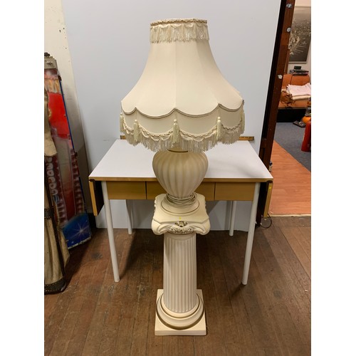 91 - Large cream lamp on Greek style column