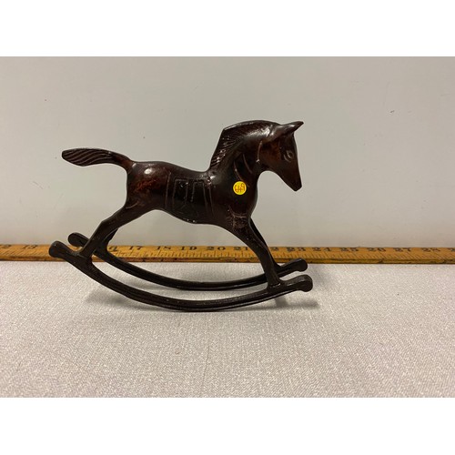 57 - Vintage bronze rocking horse.
13cm Tall