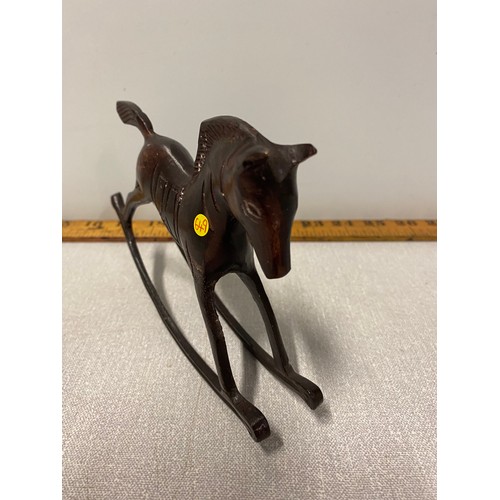 57 - Vintage bronze rocking horse.
13cm Tall