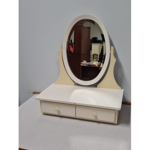 177 - Vintage dressing table 2 drawer mirror.