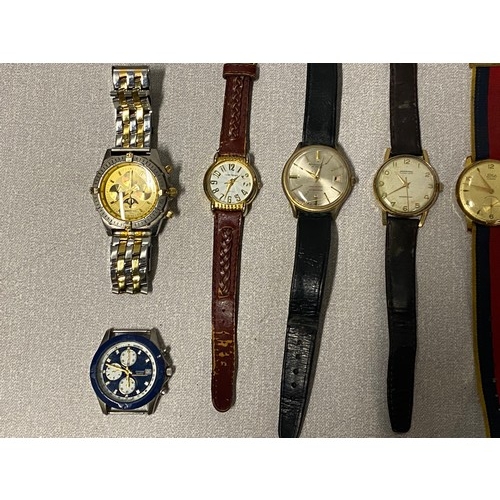 212 - Selection of vintage gents wrist watches to include Lanco citizen etc.