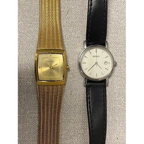 213 - Selection of ladies wrist watches to include Skagen and Seiko.