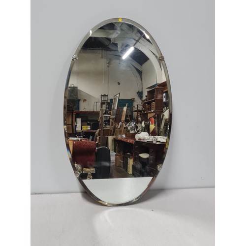 306 - oval inlaid mirror.
55cm Long