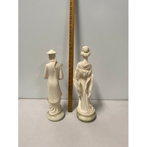 269 - Pair of signed A. Giannelli Italian alabaster Japanese figures on marble bases.
Tallest approx 43cm