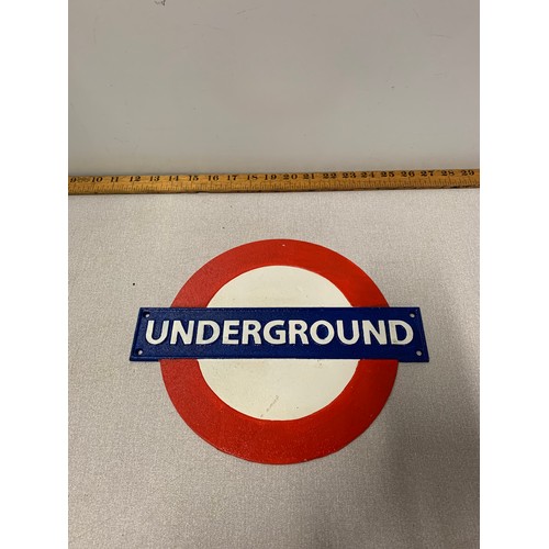 283 - Cast Iron Underground sign.
30cm