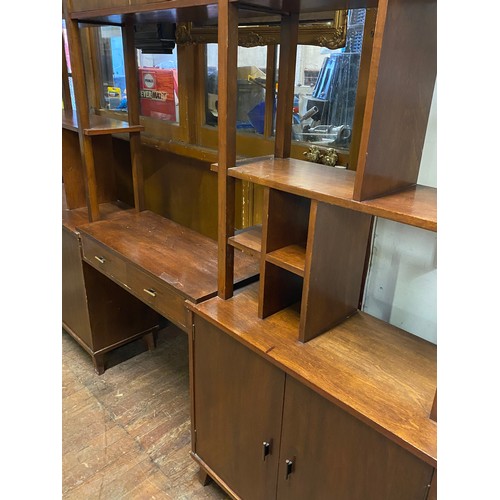 297 - Mid Century modular wall unit.
(Splits into 3 for transporting)
204cm l x 206cm h x 36cm d