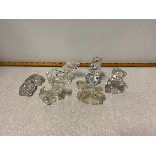 315 - 6 x crystal animal figures to include princess house etc