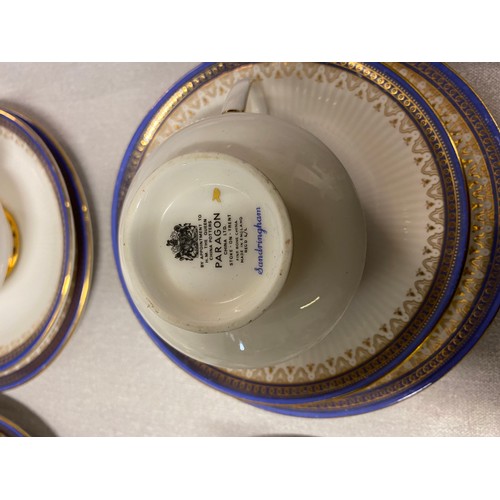 432 - 3 x vintage part tea sets - Paragon Sandringham, Gladstone and Queen Anne.