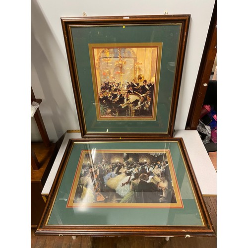 669 - 2 x large framed ballroom prints.