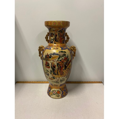 4 - Large oriental vase depicting Geisha's. 61cm tall.