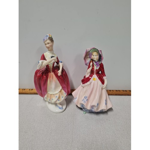 24 - 2 x vintage figurines  - Royal Doulton Masquerade 1959 and Paragon Lady Patricia. tallest 22cm