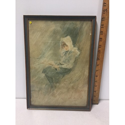 35 - Original Hal Ludow ( Henry Stephen Ludlow 1861-1947) signed watercolour 1911.
40cm x 28cm