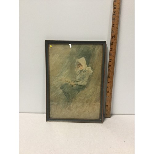 35 - Original Hal Ludow ( Henry Stephen Ludlow 1861-1947) signed watercolour 1911.
40cm x 28cm