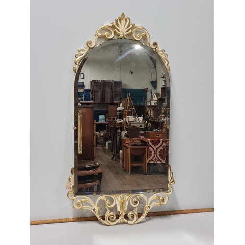 36 - Vintage Aisonea bevelled wall mirror with Rococo style detailing.
84cm x 43cm