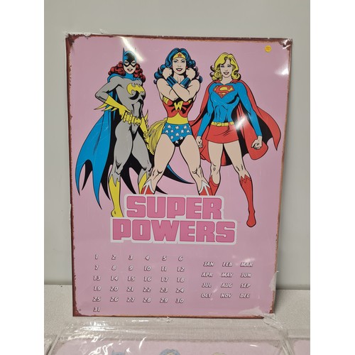 75 - 4 x new Super hero metal calendars.