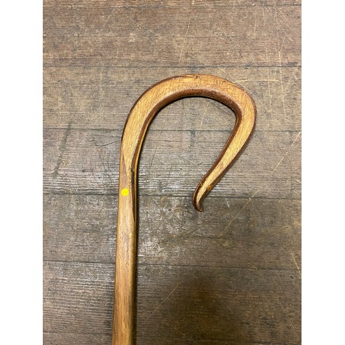 77 - Vintage wooden crook.
164cm