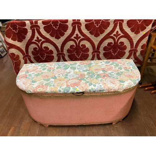 64 - Vintage Lloyd Loom ottoman.