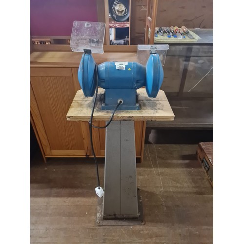 88 - Wolf electric tool bench grinder on stand.