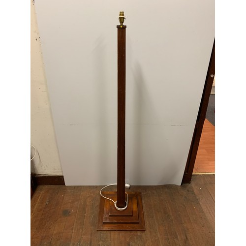 109 - Solid wood Art Deco standard lamp.