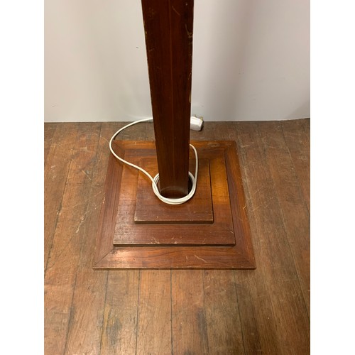 109 - Solid wood Art Deco standard lamp.