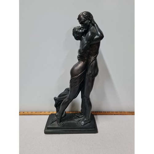 111 - Austin nude couple embracing sculpture. Signed to the base Very heavy. 
Has a few small nicks, see p... 