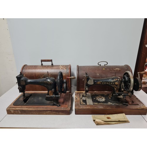 128 - 2 x vintage sewing machines - Vickers and Singer.