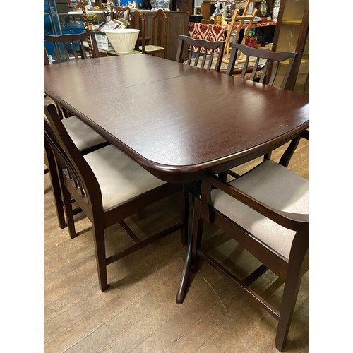 15 - Stag minstrel table & 6 chairs.
155cm l x 75cm h x 92cm w