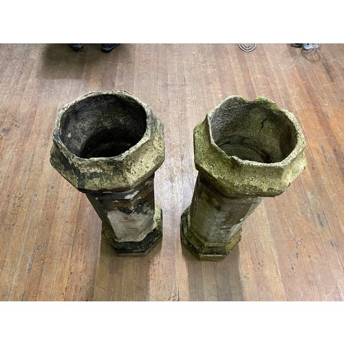 207 - 2 Victorian chimney pots. 98cm tall.