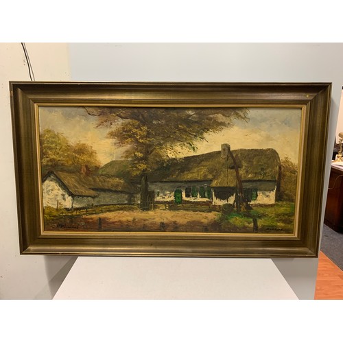 25 - Large original oil painting by Belgian artist P Bosmans, of farmhouse in Bokriik.
140cm x 80cm.