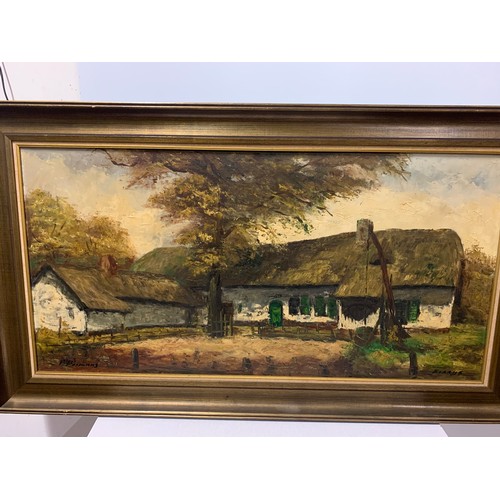 25 - Large original oil painting by Belgian artist P Bosmans, of farmhouse in Bokriik.
140cm x 80cm.