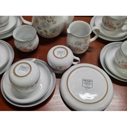 80 - 21 piece Denby Encore tea set to include teapot.