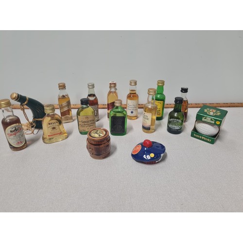 42 - quantity of Whisky miniatures to include Belvenie, Tobermory and Johnnie Walker etc.