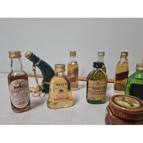 42 - quantity of Whisky miniatures to include Belvenie, Tobermory and Johnnie Walker etc.